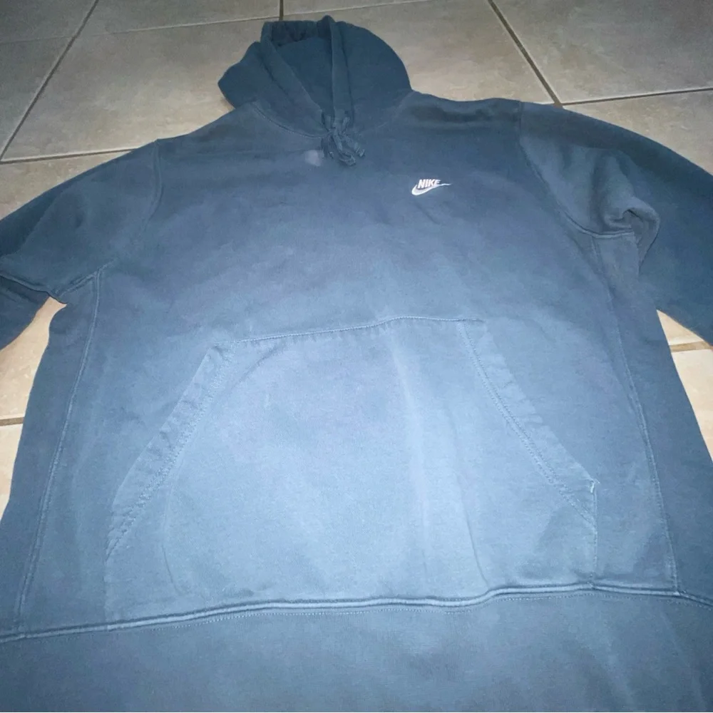 Nike Sweatshirt Hoodie Men's L Sportswear Club Fleece Aqua Blue Drawstring - Picture 2 of 9
